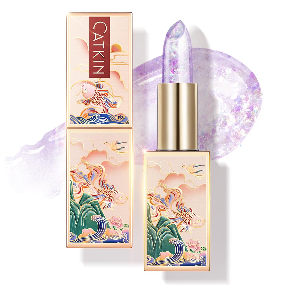 CATKIN Lip Balm Tinted Color Changing Lipstick Ultra Hydrating Lip Moistrurizer Chapstick with Vitamin E Nourishing For Cracked & Dry Lips 0.12 oz C07 Amethyst