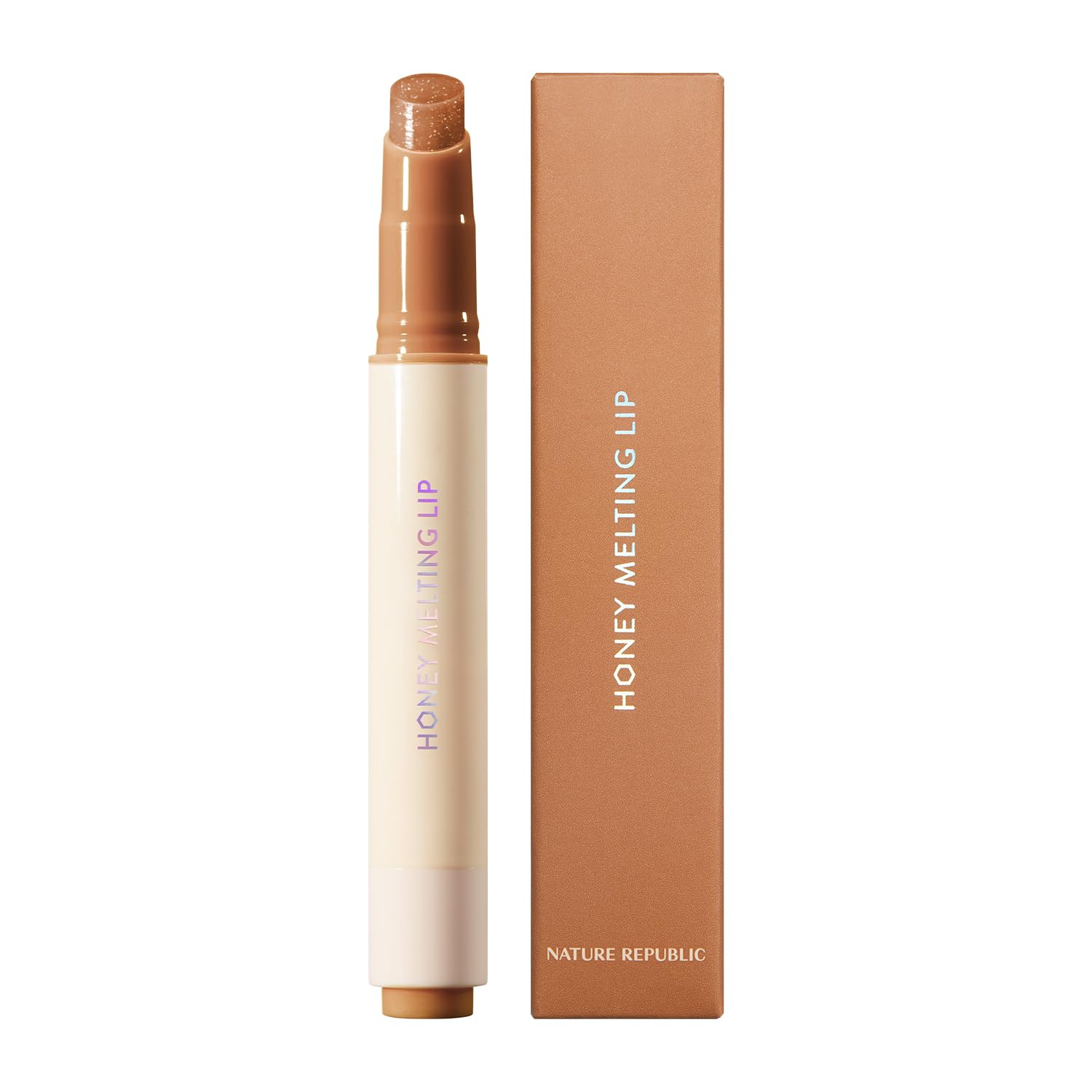 Nature Republic HONEY MELTING LIP (02 FIG) SOFT LIP STICK, Hydrating Gloss, Moisturizing balms, Sheer tint, Shine & Nude, Glowy Finish, korean make up
