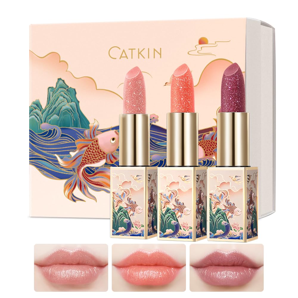CATKIN Lip Balm Tinted Color Changing Lipstick Ultra Hydrating Lip Moistrurizer Chapstick with Vitamin E Nourishing For Cracked & Dry Lips 0.12 oz C07 Amethyst