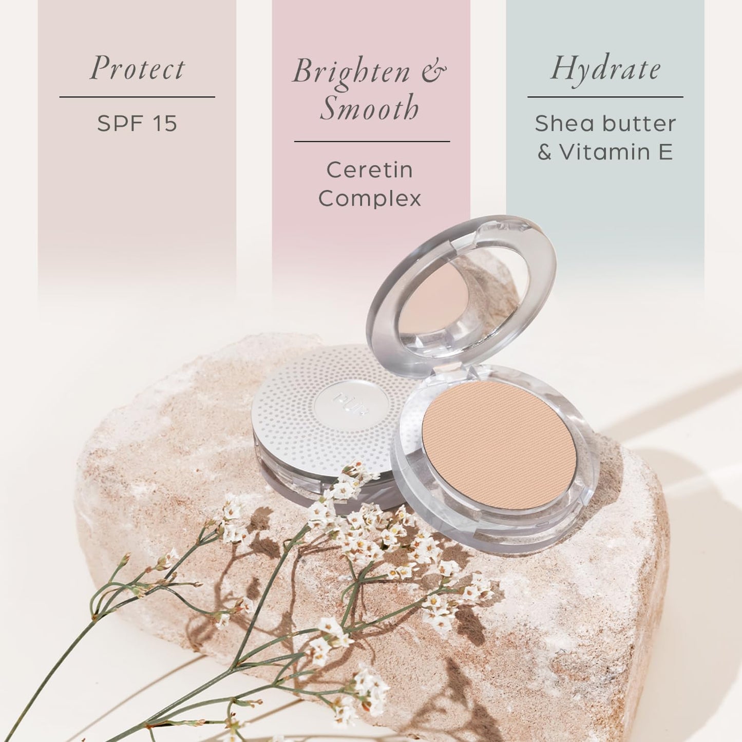 PÜR Beauty 4-in-1 Pressed Mineral Makeup SPF 15 Powder Foundation with Concealer & Finishing Powder- Medium to Full Coverage Foundation- Mineral-Based Powder- Cruelty-Free & Vegan Friendly