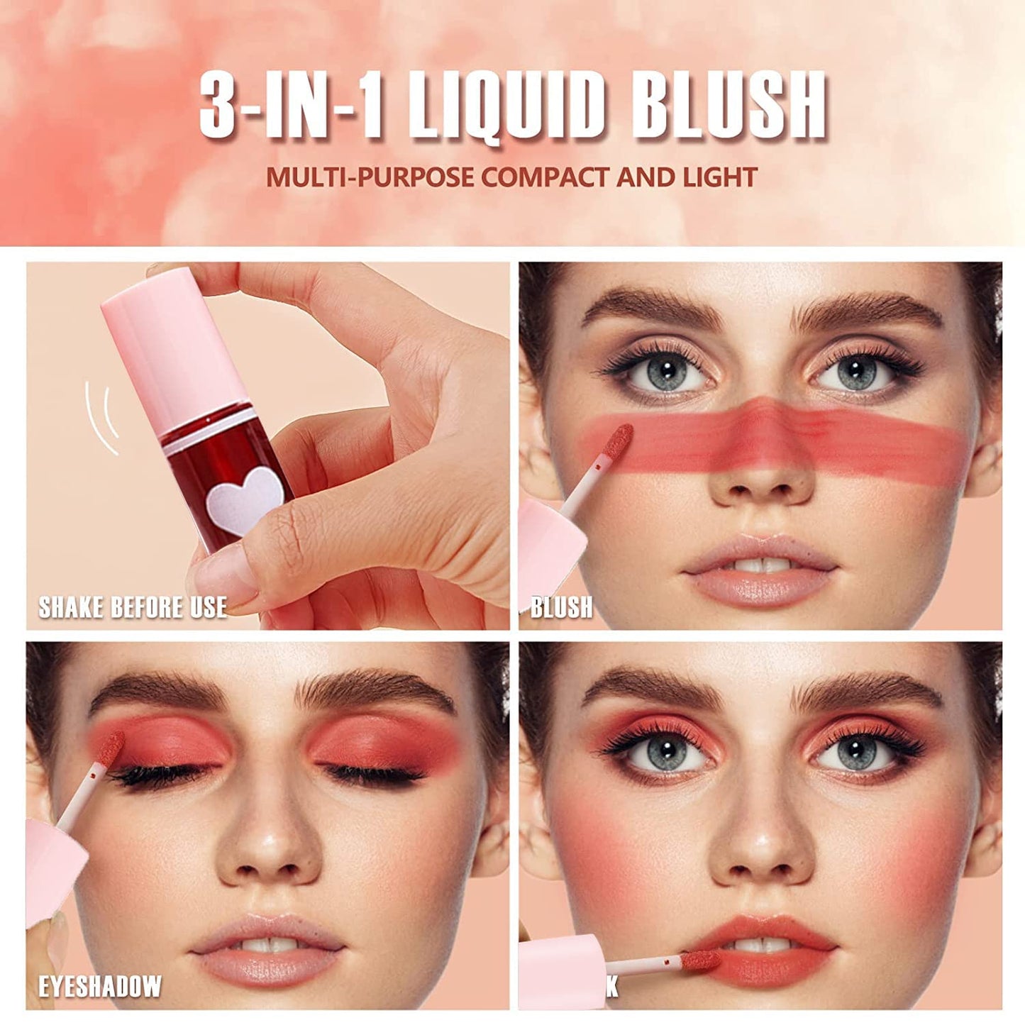 Eakroo 6 Colors Lip Tint Stain Mini Liquid Lipstick, Korean Lip Gloss Moisturizing Natural, Multi-Use Lip and Cheek Tint