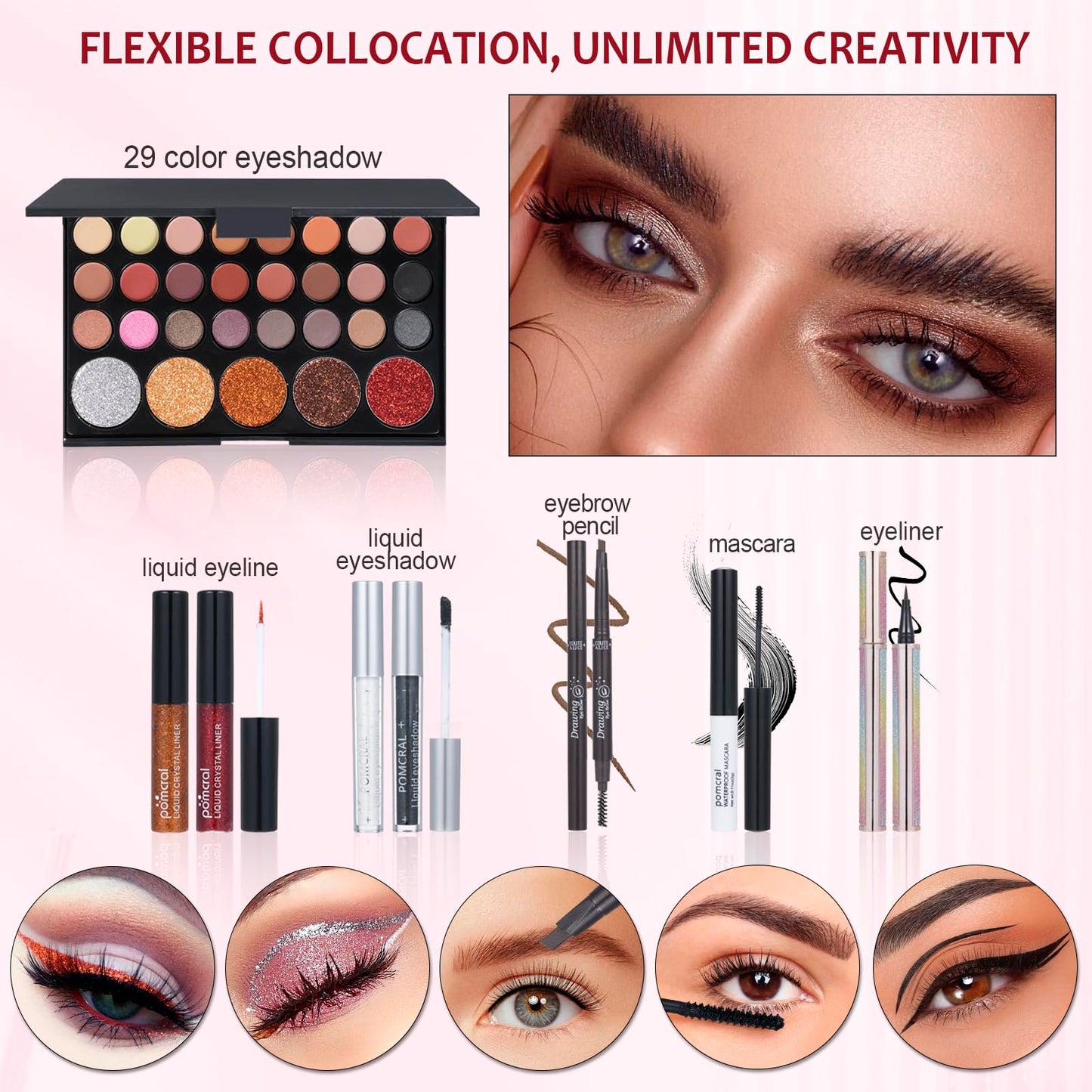 Makeup Kit For Girls,Full Makeup Set For Wonmen Includes 40 Colors Eyeshadow Palette Lip Gloss